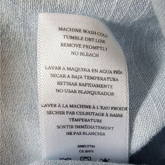 Rails Mateo Lace Up Long Sleeve Pocket Blouse in Light Denim Lyocell Chambray - Picture 9 of 10